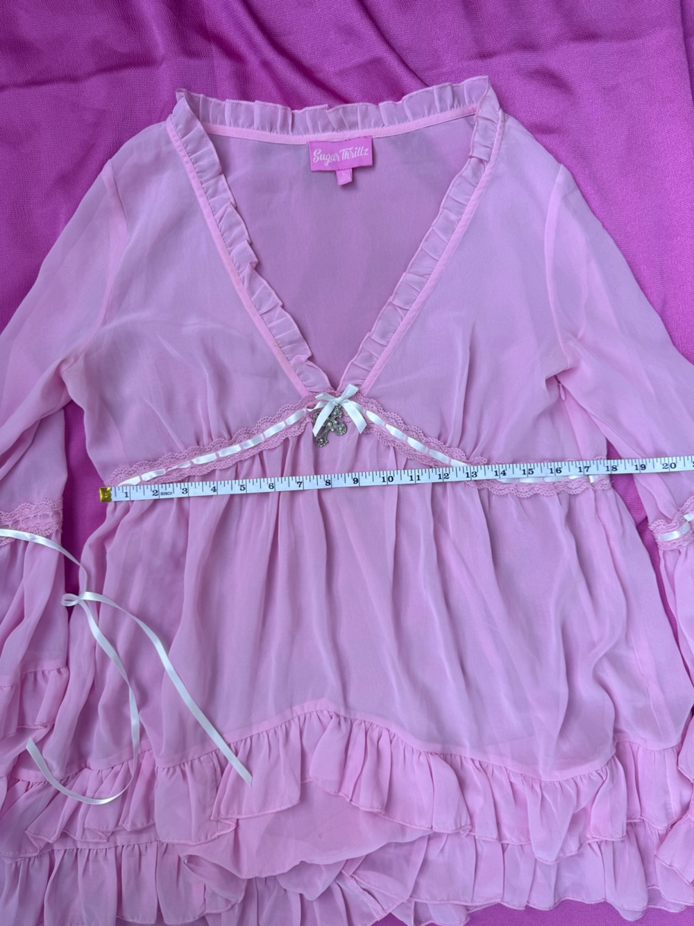 💖Sugar Thrillz Baby Pink Ruffle Slip Dress💖 - Picture 4 of 8